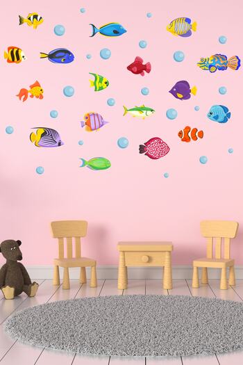 Tilki Dünyası Water World Cute Fishes Wall Sticker