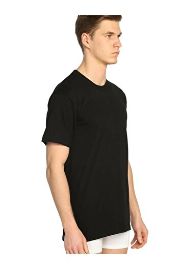 Tutku Men's Black O Neck Short Sleeve Undershirt