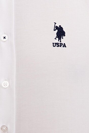 U.S. Polo Assn. Ανδρικό λευκό μακρυμάνικο πουκάμισο