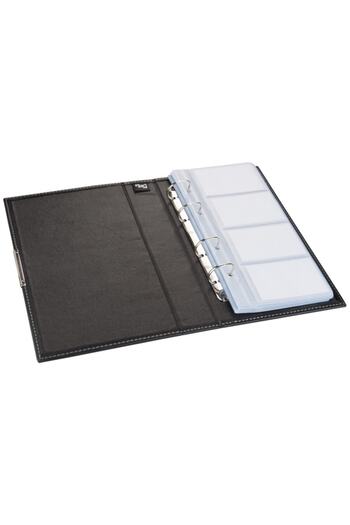 2K 4 Rows 192 Card Capacity Business Card Holder with Faux Leather Mechanism 16x26,5 Cm