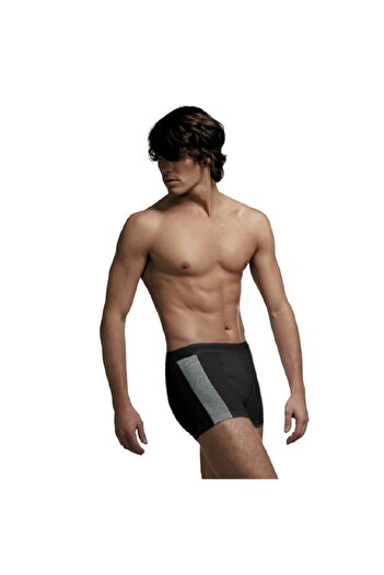 Çift Kaplan 5 Pieces Black Piping Elastane Sporty Cotton Boxer Panties 850
