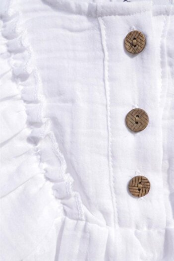Botex White Muslin Girl's Dress
