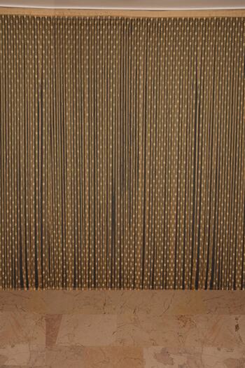 AKÇA TEKSTİL Small Polka Dot Model Gold Color Rope Curtain Ready-made Buttons Sewn Rope Curtain 300*280 Cm