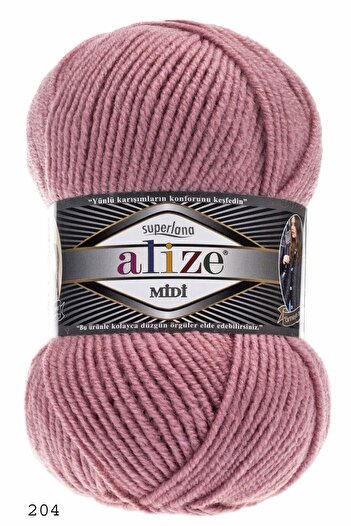 Alize Superlana Midi 5 Pieces - Pink Knitting Lanyard Color Code: 204