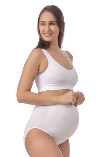 Doce Cravo White Seamless Recovery Maternity Slip Panties - 11105210