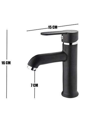 HMS Pisa Open Close Sink Faucet Black