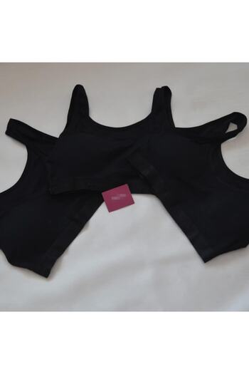 Dondeza Black Thick Straps Bustier - Training Bra Set of 3