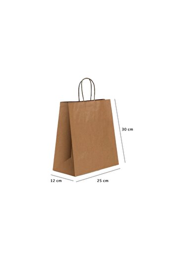 MOTTO Τσάντα Kraft με λαβή με σπείρωμα 25x12x31cm (250 Τεμάχια)