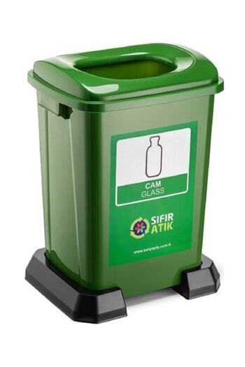 Şen Yayla Şenyayla Zero Waste Recycling Bin 50 Lt Green Glass
