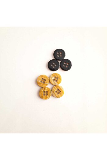 canan dizayn Yellow 4-Hole Polyester Button(30 Pcs) 12.5 mm