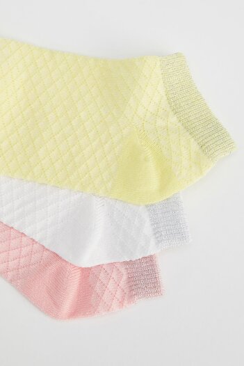 DeFacto Girl's Cotton 3-Piece Short Socks
