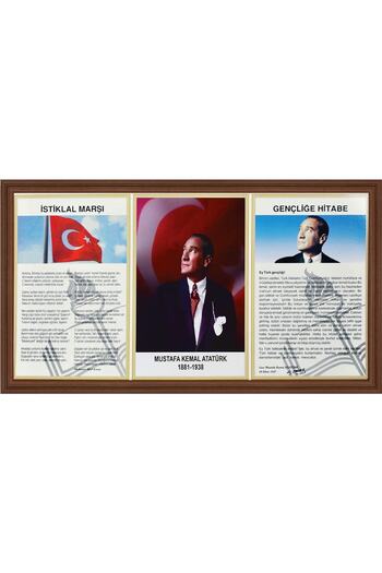 Panda 45x90 Cm Atatürk Köşesi Mdf Çerçeveli Milli Levha Tablo