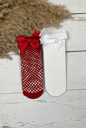 ADABEBEK Girl's 2-Piece Fishnet Socks