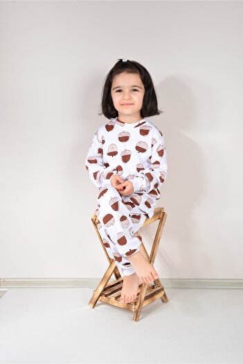KİDSPİTİRCİK Unisex Children's Pelit Patterned Pajama Set 100% Cotton