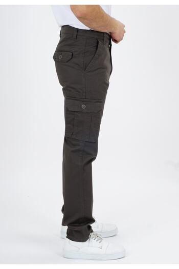 DYNAMO Men's Belted Straight Leg Side Pocket Cotton Cargo Pants