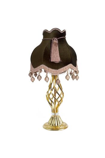 Dekovien Vintage Khaki Green Velvet - Table, Lighting Cord and Decoration Lampshade Ab0827