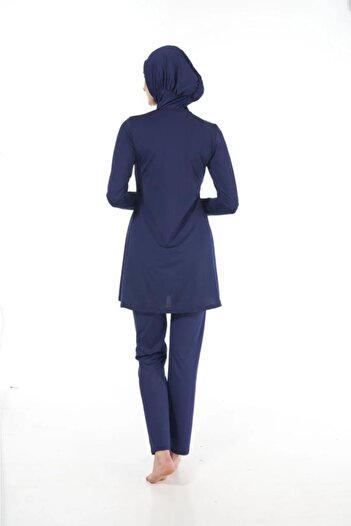 Estiva 22901 Navy Blue Full Length Plain Hijab Swimsuit