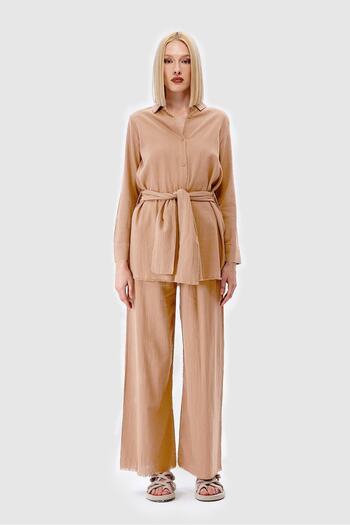 Açelya Okcu Oversize Beli Bağlamalı Gömlek Salaş Pantolon Alt-üst Takım