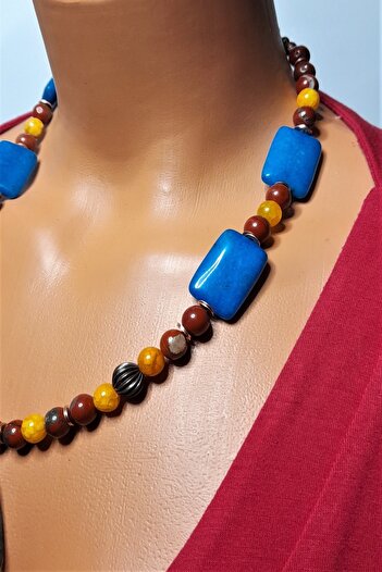 Asteria Elite Jasper Agate Quartz Evil Eye Protection and Balance Necklace Blleklik Set