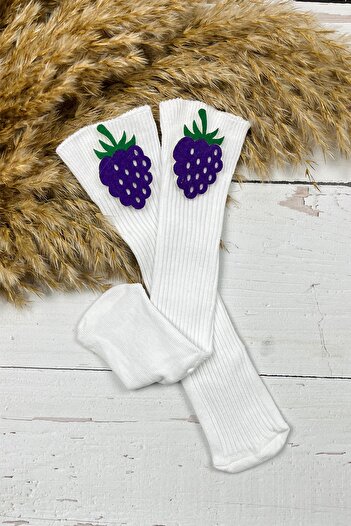 ADABEBEK Baby Girl Blackberry Knee Socks