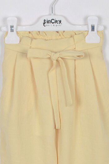 incity Girl's Yellow Pleated Detailed Trousers