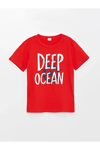 LC Waikiki Crew Neck Printed Short Sleeve Boys' T-Shirt and Sweatpants