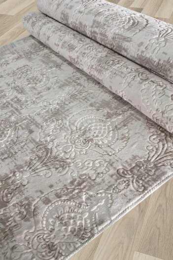 ALgorand Home Mink Color Non-Slip Based - Embossed Runner Living Room Carpet