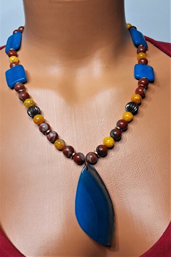Asteria Elite Jasper Agate Quartz Evil Eye Protection and Balance Necklace Blleklik Set