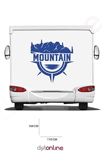 Dijitonline Autocolant Caravan Adventure - Autocolant de Munte - 110x109 Cm