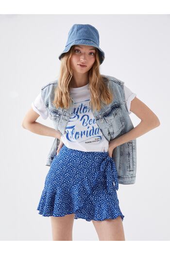 LC Waikiki Fustă de damă cu model casual cu talie elastică
