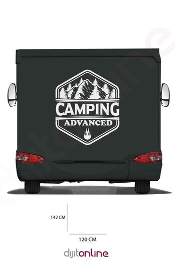 Dijitonline Autocolant Caravană Camping - Autocolant Aventură - Autocolant Munte - 120x142 Cm