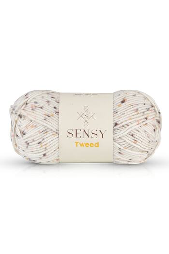 SENSY Premium Tweed Χειροποίητο νήμα πλεξίματος Beanie Scarf Floss Ζακέτα πουλόβερ Σχοινί Οικιακό Υφασμάτινο Νήμα Λευκό