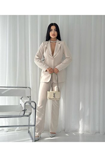 pembekurdelem Women's Jacket Trousers Set Stone