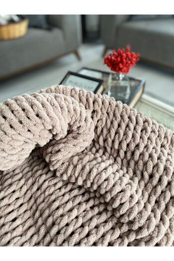 Alize Hand Knitted Blanket