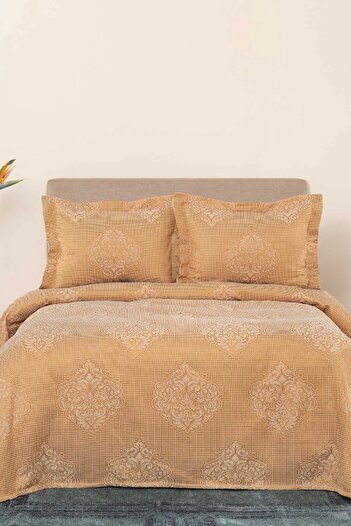 Karaca Home Amelie Mustard Double Bedspread Set