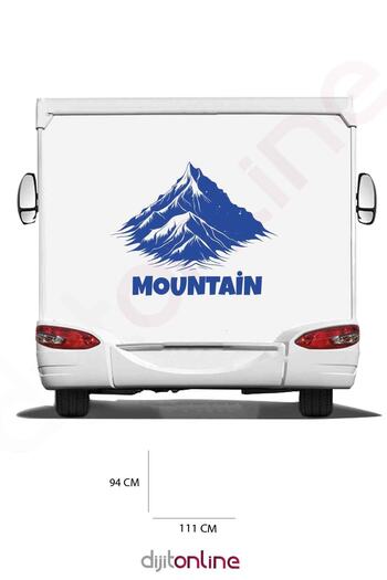 Dijitonline Autocolant pentru Rulotă - Autocolant Munte - 111x94 Cm