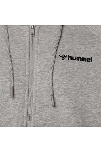 hummel 921739-2006 Hummel Hmlwesley Zıp Hoodıe Erkek Sweat GREY MELANGE