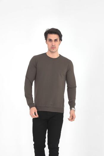 KMKkombin Ανδρικό Crew Neck Sweat με 2 κλωστές