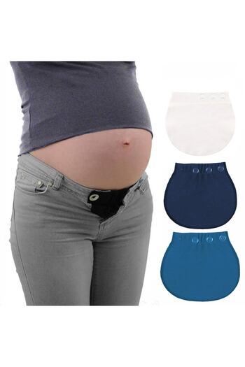 Pimobile Maternity Pants Waist Extender-Pants Extender for Women Blue-white-navy blue 3 Colors