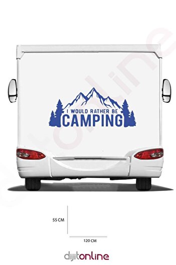 Dijitonline Autocolant Munte Caravană - Autocolant Camping - 120x55 Cm