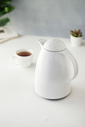 Depa 1 Lt White Tea and Cold Water Thermos - Thermal Insulated, Holds 12 Hours Warm and Has Glass Inside