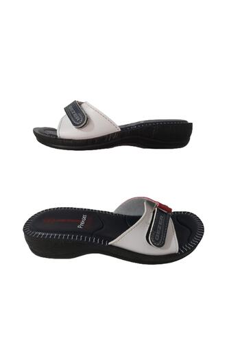 GEZER Women's Navy Blue-red-white Soft Sole Lightweight Daily Slippers