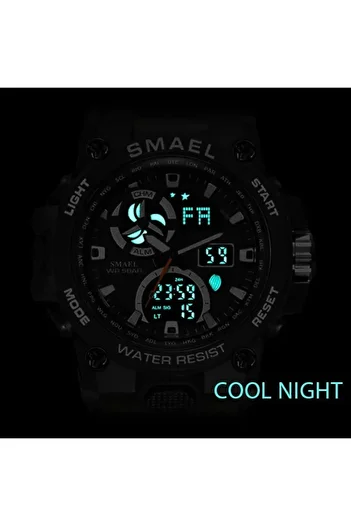SMAEL 8011 Krmzi Digital and Analog Men's Wristwatch