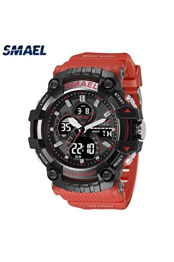 SMAEL 8079 Krmzi Digital and Analog Men's Wristwatch