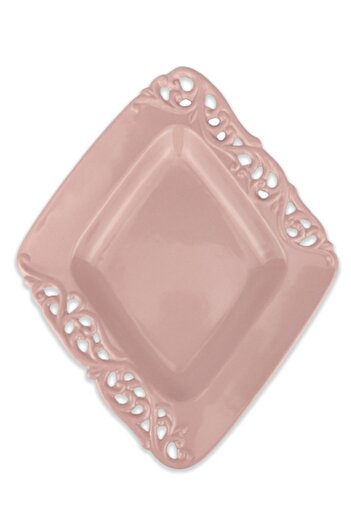 Digithome Royking 30 Cm Square Porcelain Plate Pink - Fc115011b C320.113