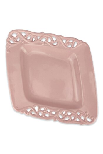Digithome Royking 30 Cm Square Porcelain Plate Pink - Fc115011b C320.113
