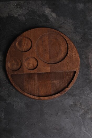SAMMWOOD Wooden Hamburger Presentation Plate