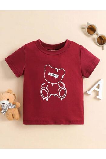 Machetta A Bear Teddy Bear Printed Oversize Children's T-shirt