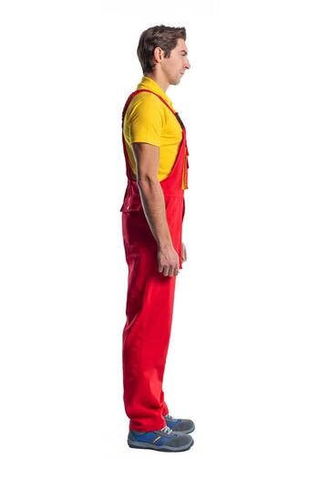 Şensel Fan Gardener Jumpsuit, Red-Yellow -8E302- Salopet