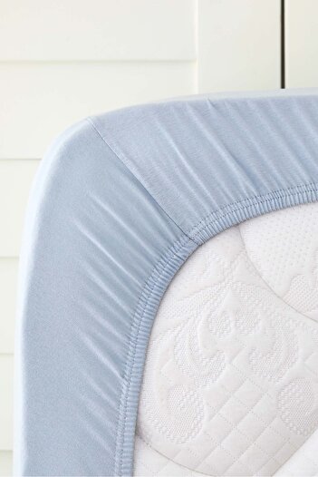 Karaca Home Blue Single Combed Cotton Sheet - 100x200 Cm
